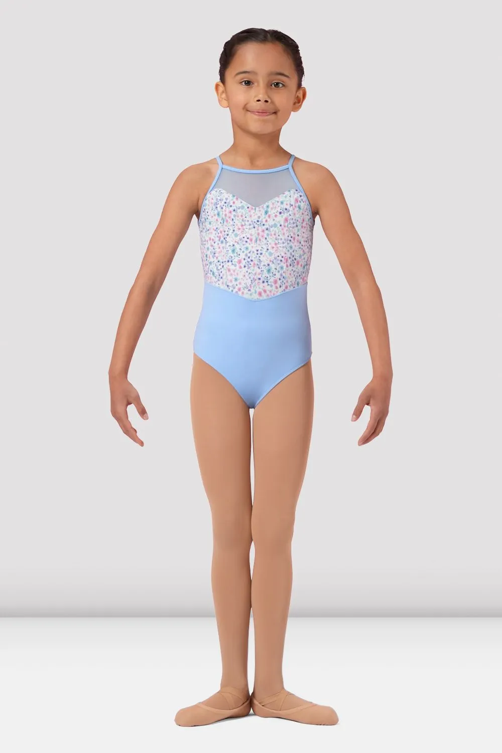 Girls Mirella Ditsy Floral Halterneck Leotard