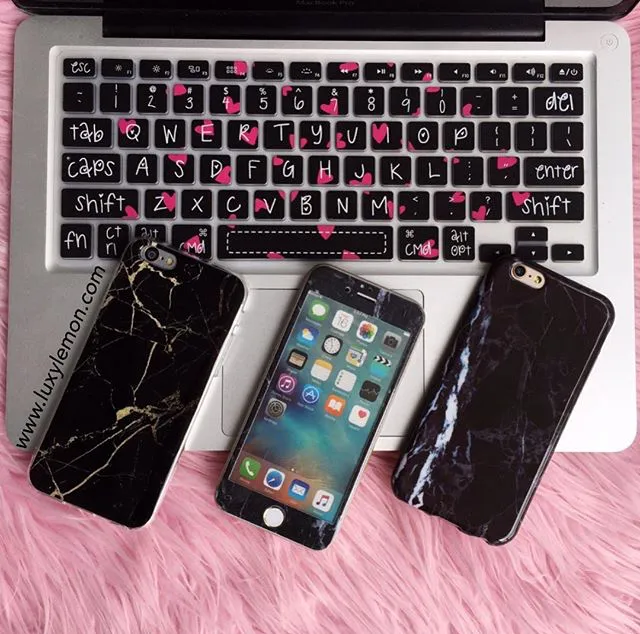 Glass Shield & Phone Case Set - Black Marble