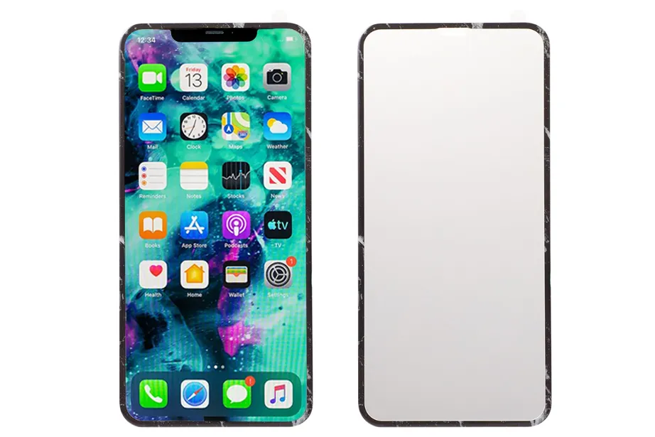 Glass Shield & Phone Case Set - Black Marble