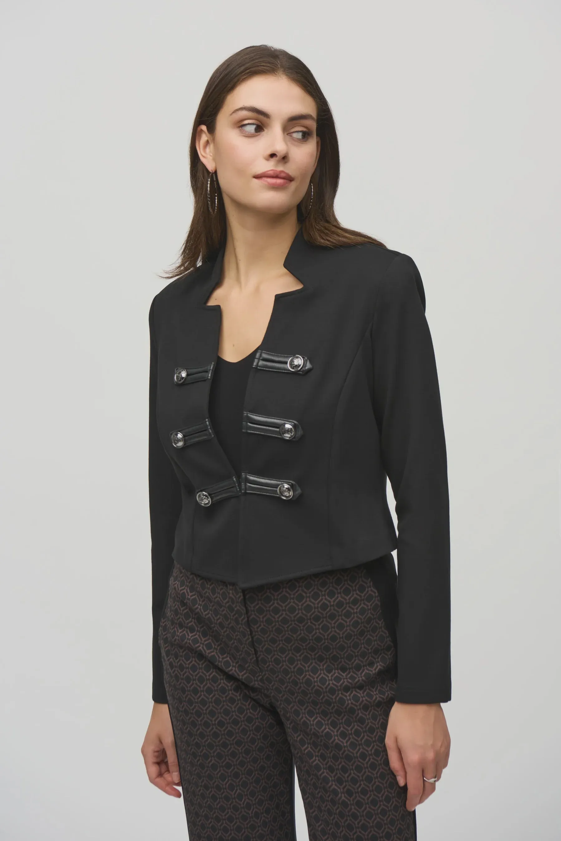 Heavy Knit Cropped Military Jacket
