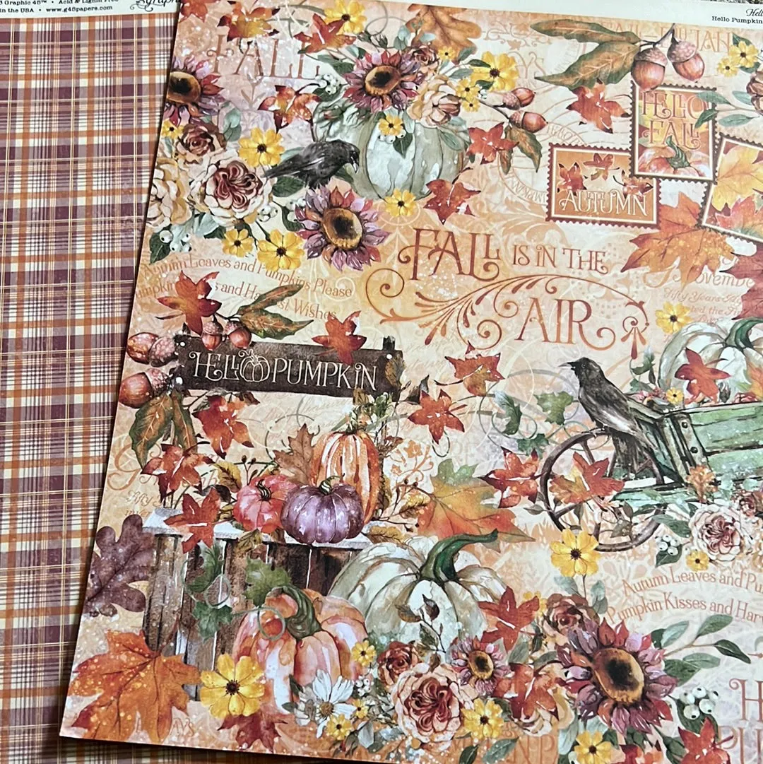 hello pumpkin 12x12 paper by Graphic 45