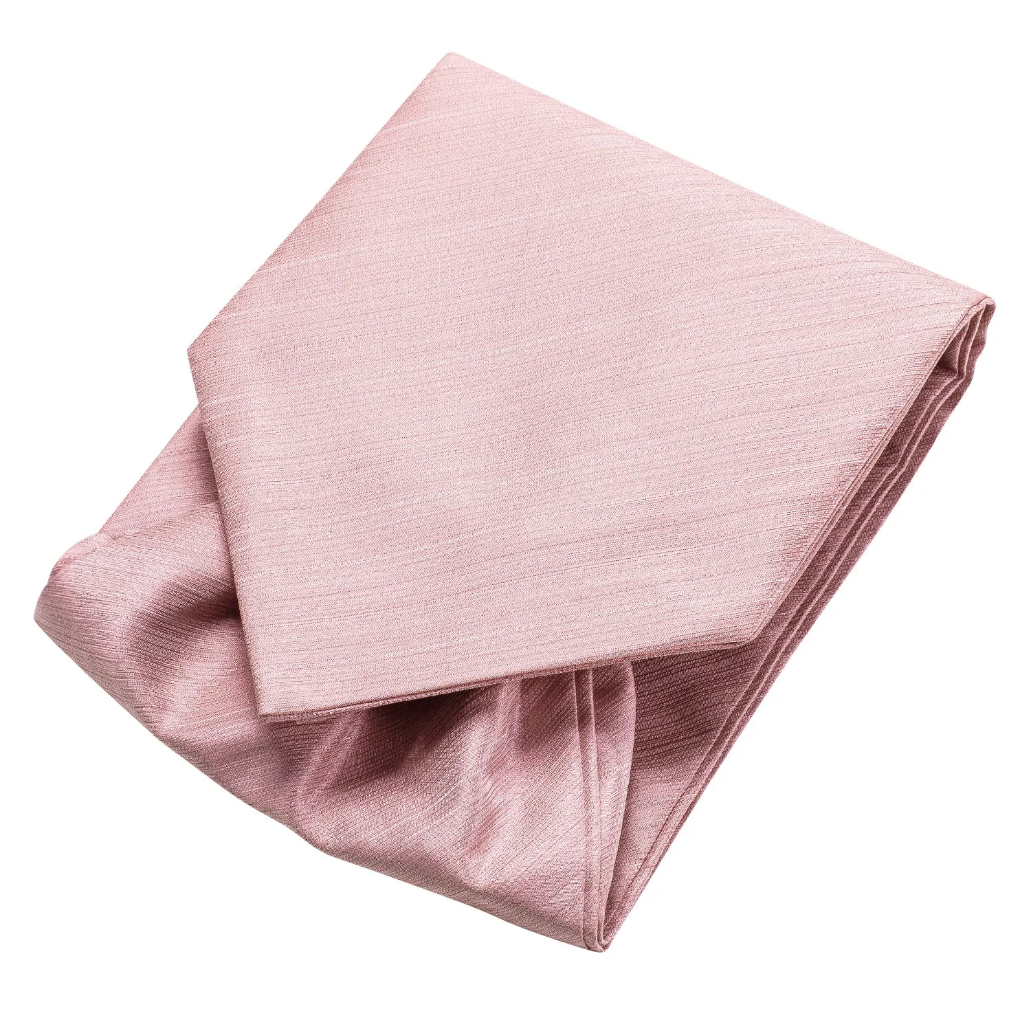 Hi-Tie Pink Neck Tie Solid Men's Ascot Tie Pocket Square Cufflinks Set