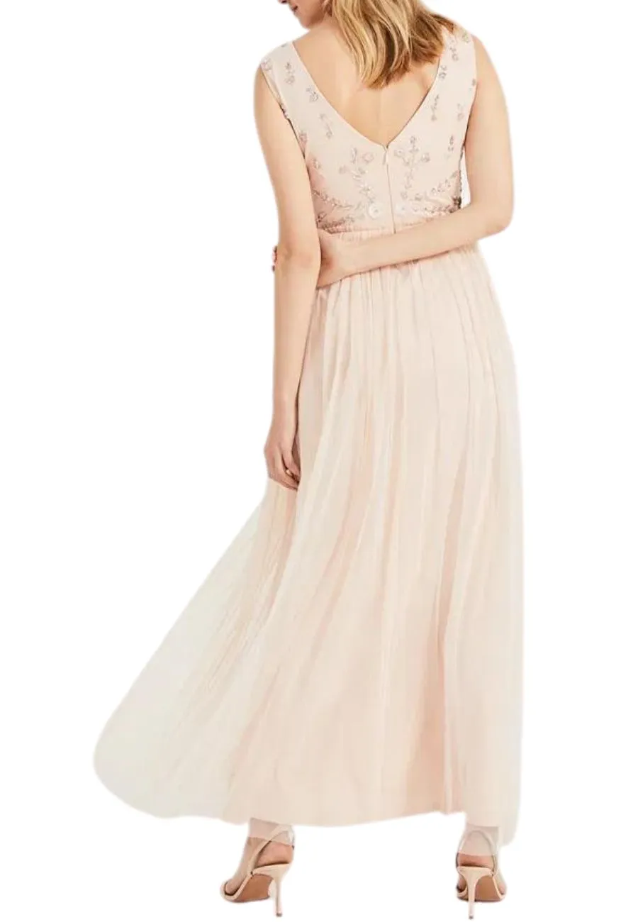 Ivory Rosario Beaded Maxi Dress
