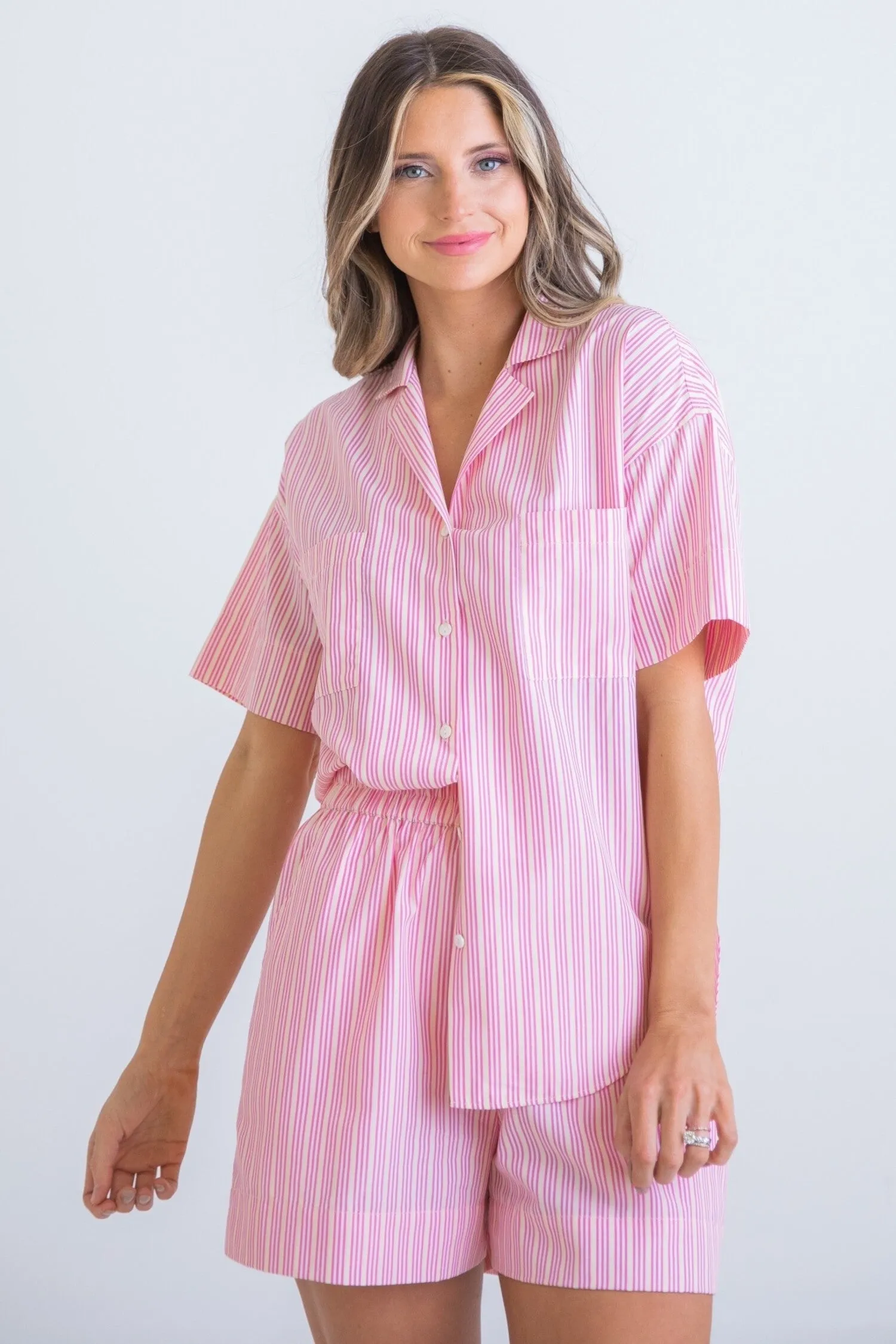 Karlie | Stripe Poplin Shirt