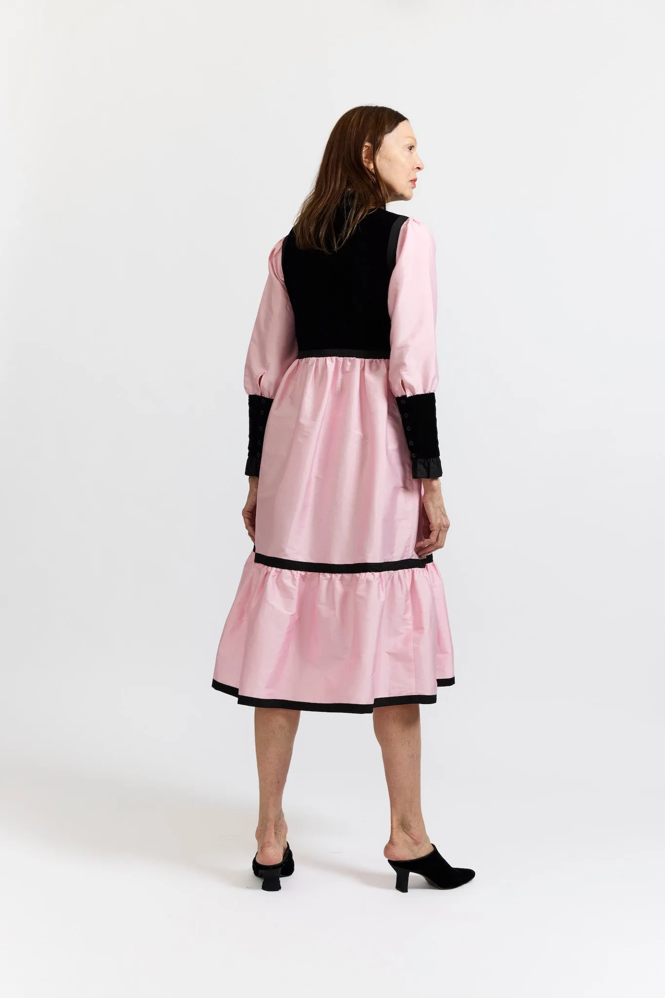 Kavita Dress in Pink Taffeta