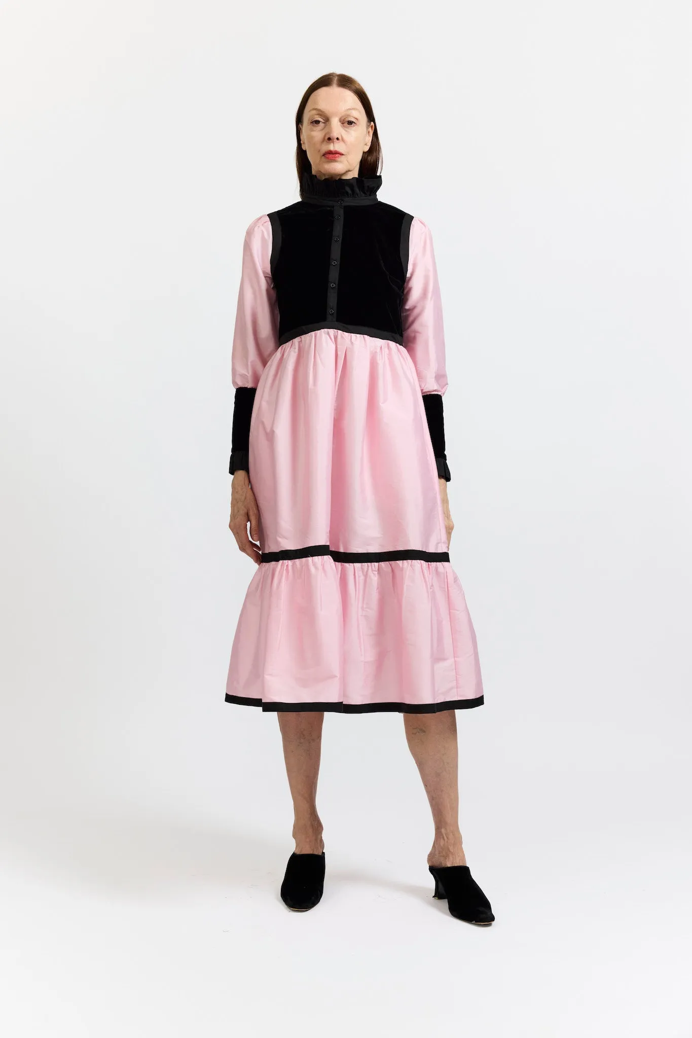 Kavita Dress in Pink Taffeta
