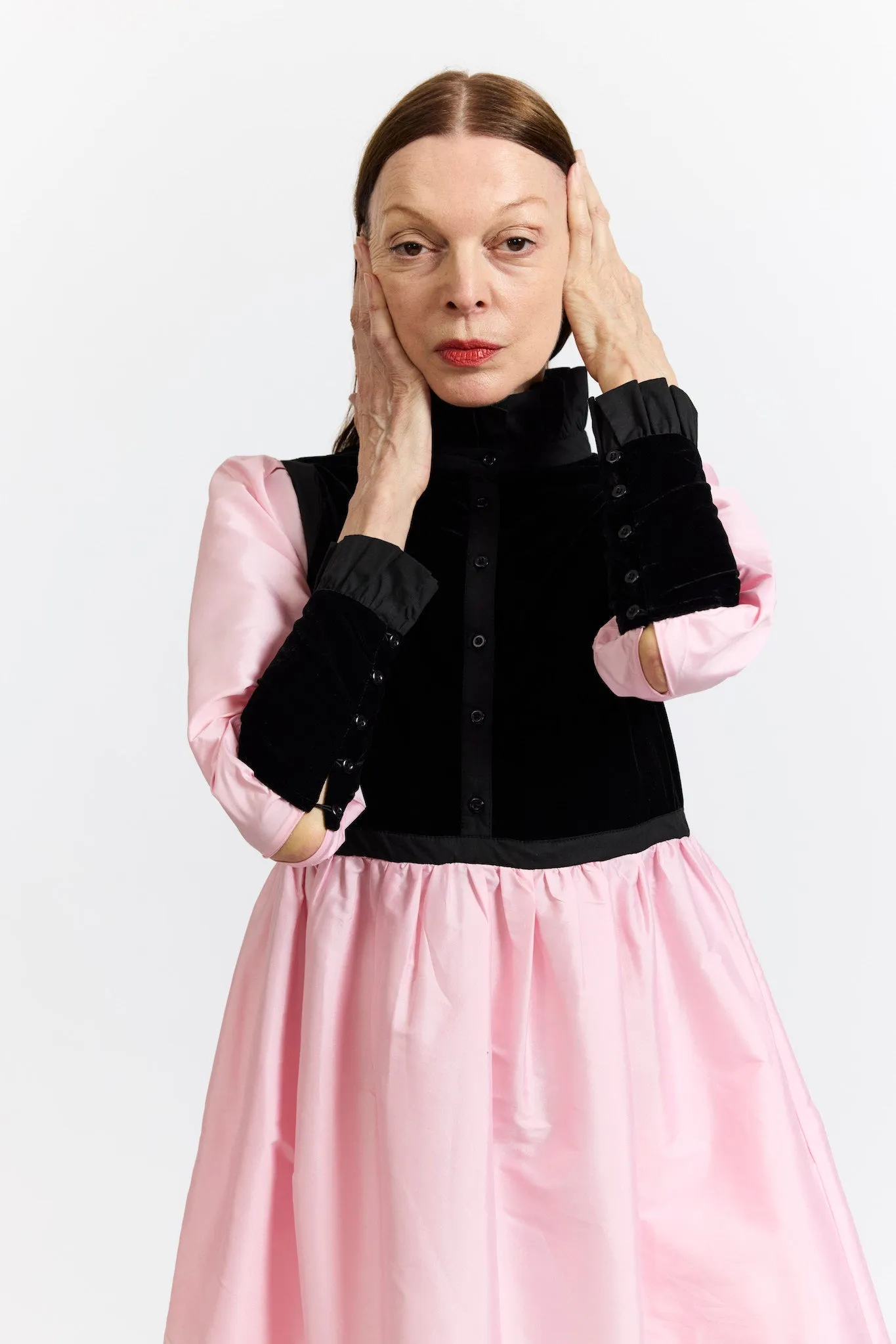 Kavita Dress in Pink Taffeta