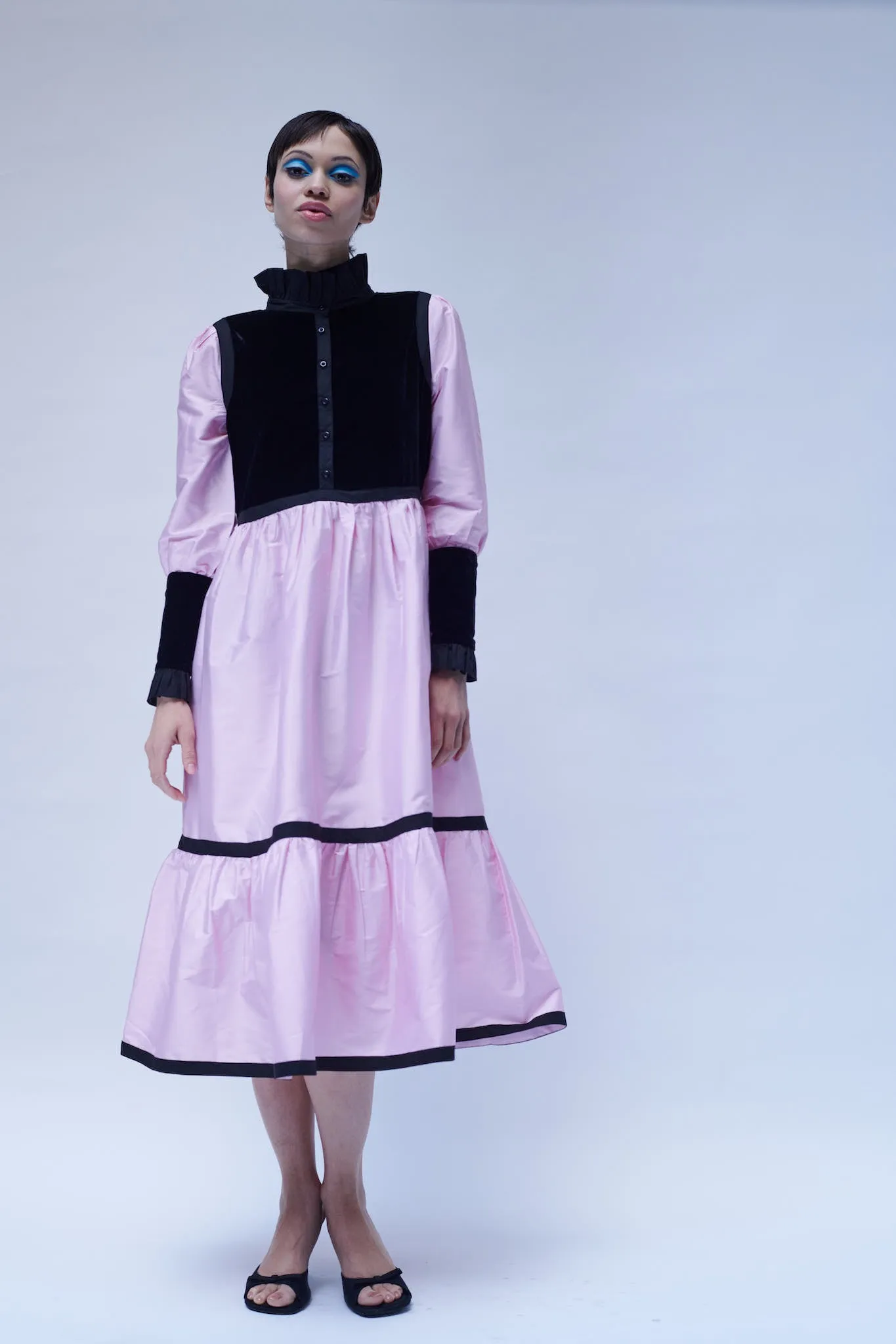 Kavita Dress in Pink Taffeta