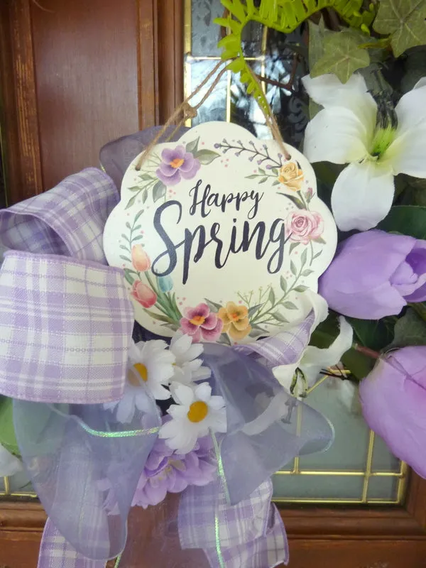 Lavender Easter wreath, Spring wreaths, tulip wreath
