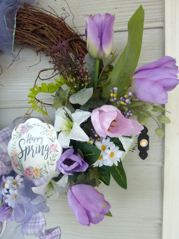 Lavender Easter wreath, Spring wreaths, tulip wreath