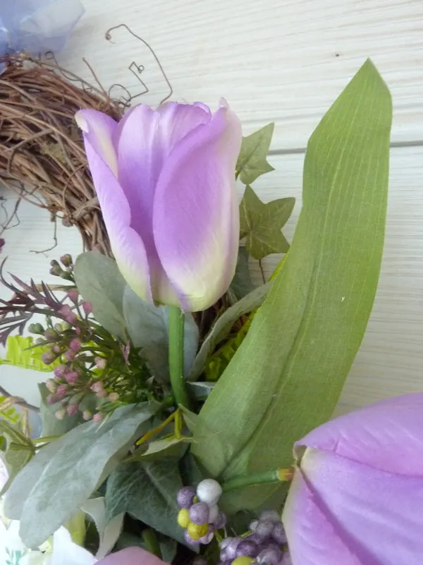 Lavender Easter wreath, Spring wreaths, tulip wreath