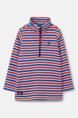 Lighthouse Riley Boys Half Zip Blue & Red Stripe
