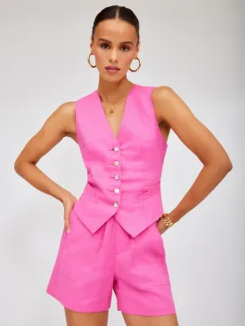 LINEN VEST - PINK
