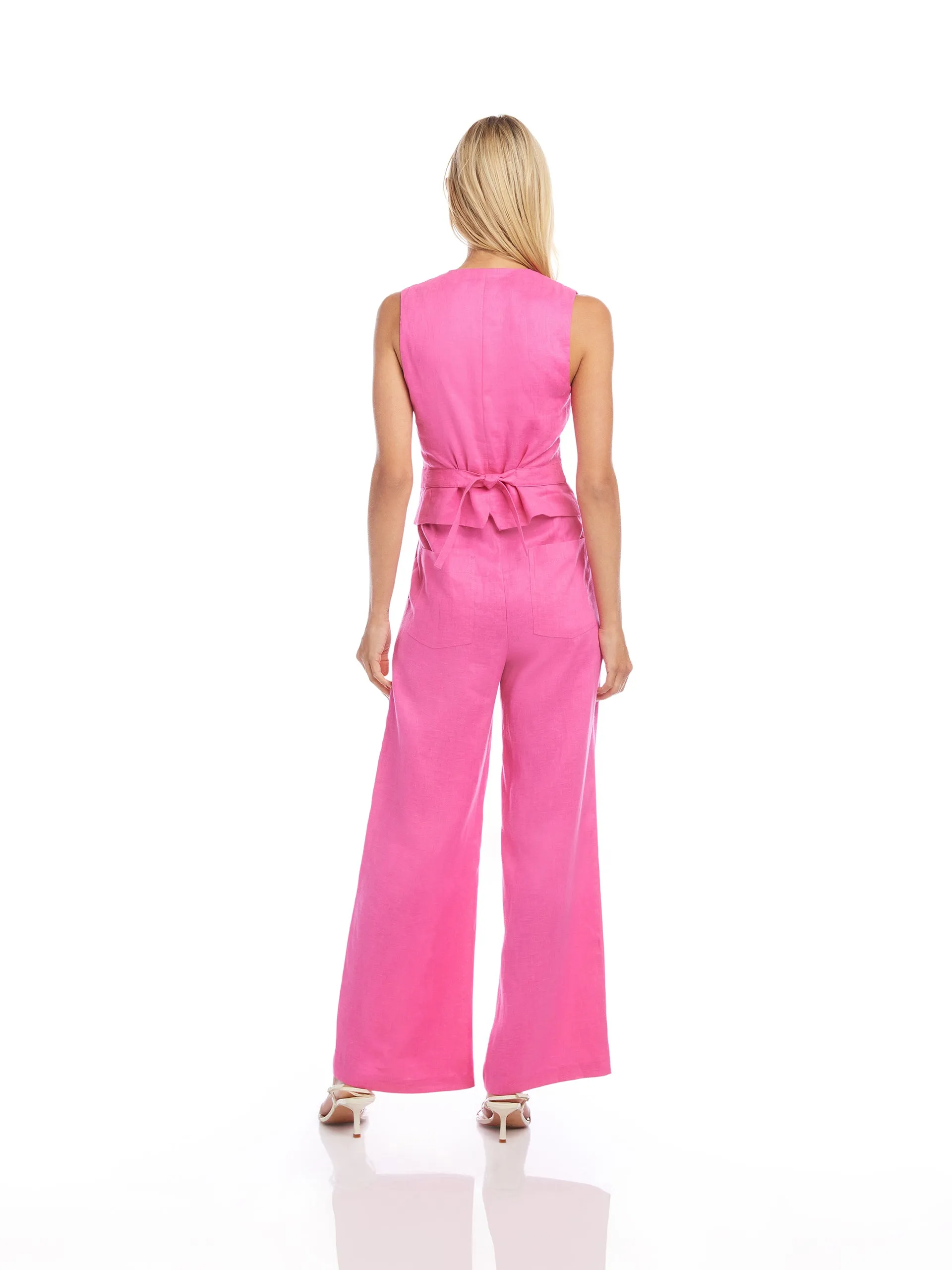 LINEN VEST - PINK