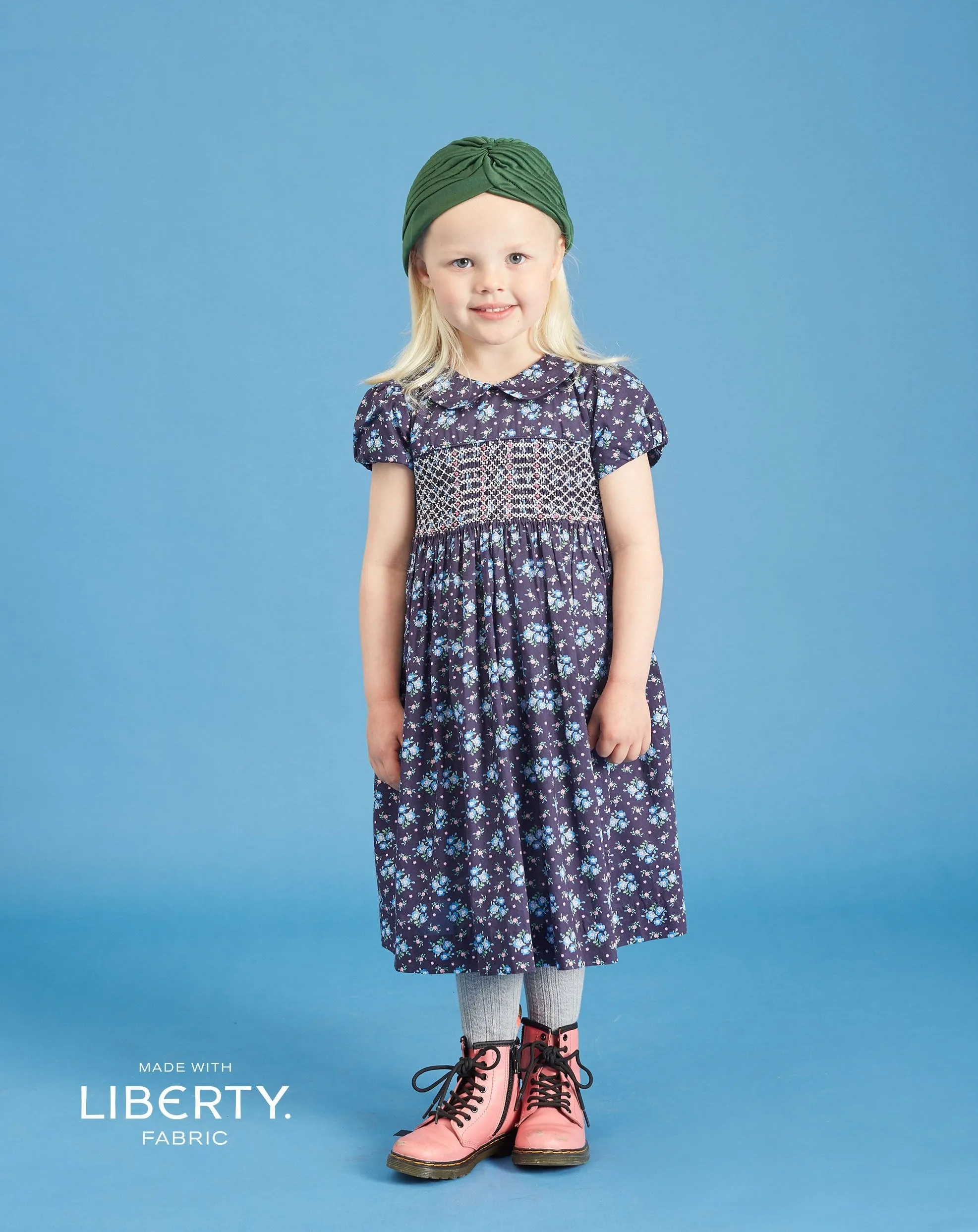 Made with Liberty fabric: Girls Dress - Estella/white collar edition