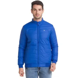 Men Blue Solid Polyester Full Sleeve Outer Wear