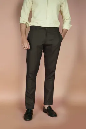Mustard Green Herringbone Linen Trousers
