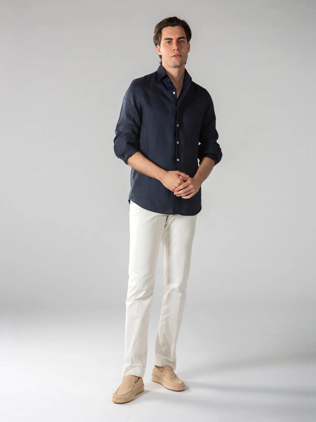 Navy Linen Seaside Shirt