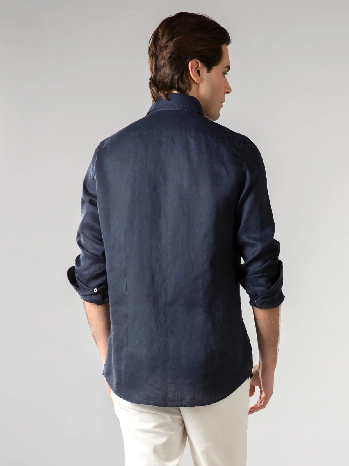 Navy Linen Seaside Shirt