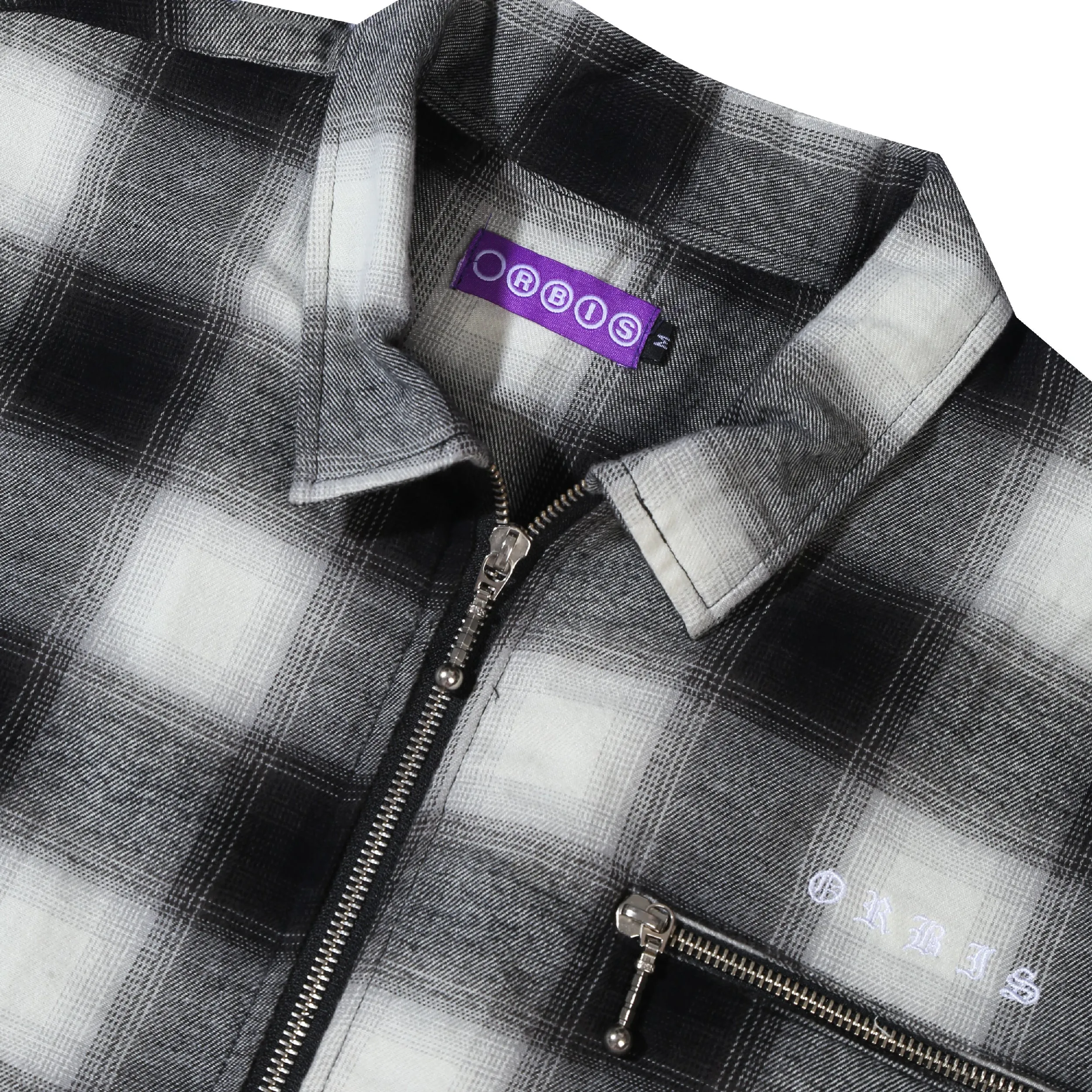 Orbis Zip Shirt Plaid - Black