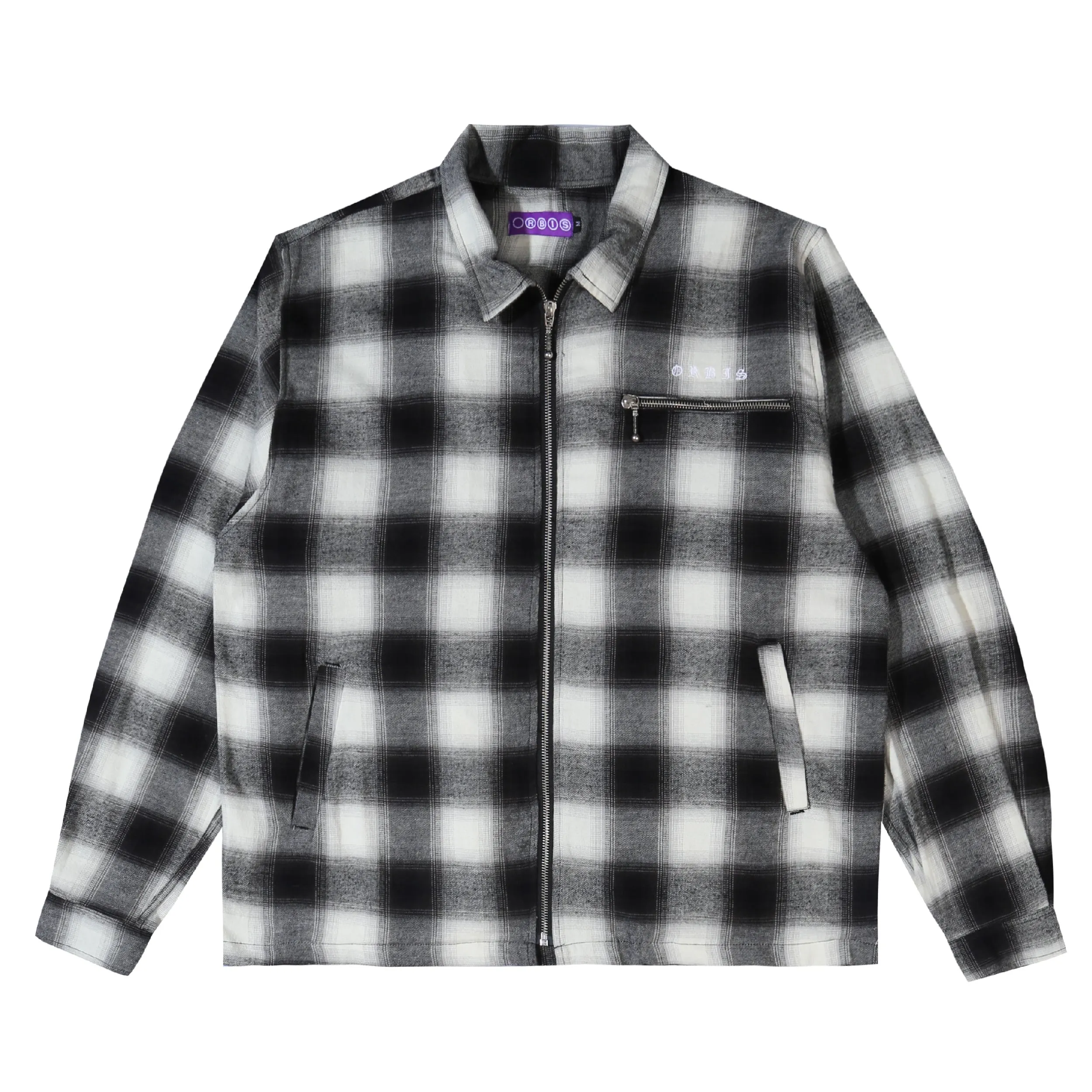 Orbis Zip Shirt Plaid - Black