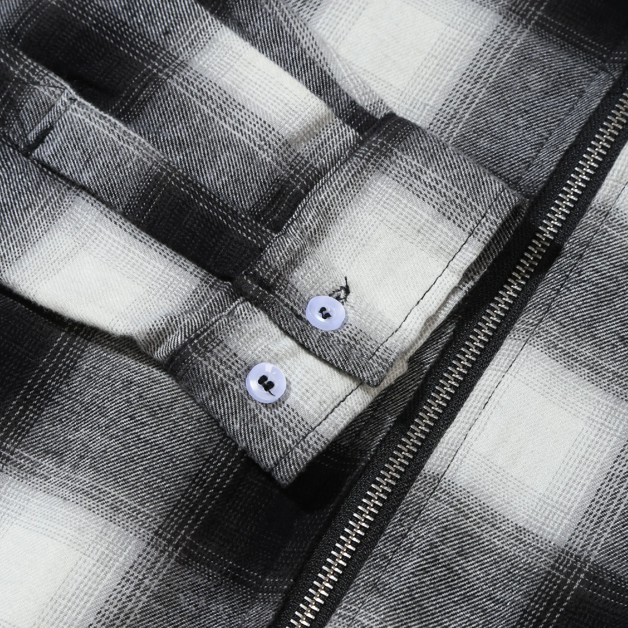Orbis Zip Shirt Plaid - Black