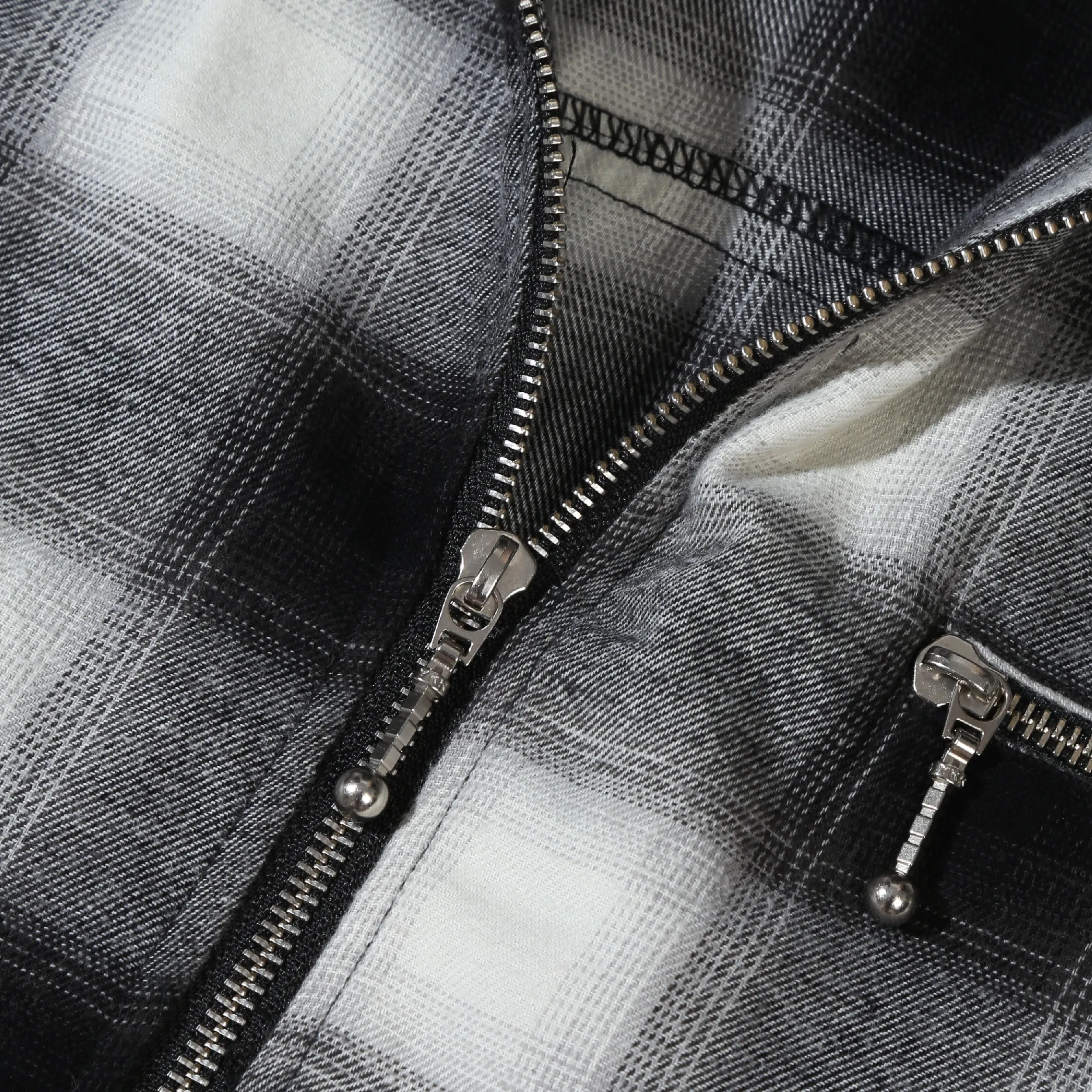 Orbis Zip Shirt Plaid - Black