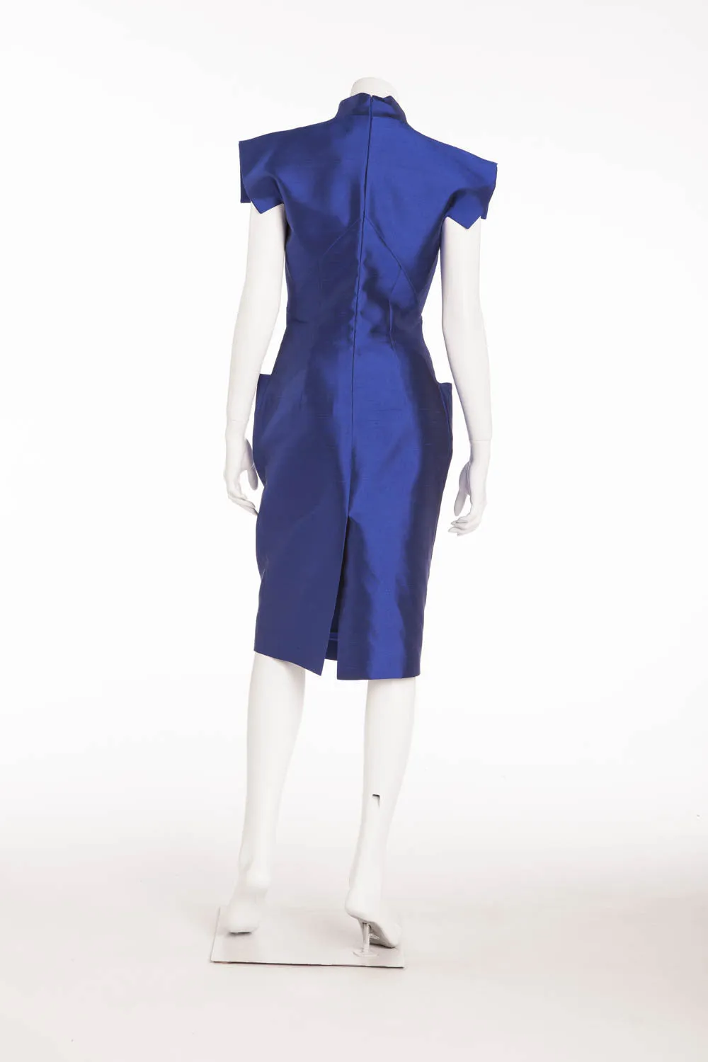 Original Alexander McQueen - NWT Cobalt Royal Blue Short Sleeve Dress with Pockets - IT 42