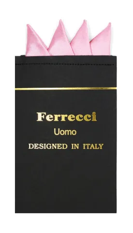Pre-Folded Microfiber Pink Handkerchief Pocket Square