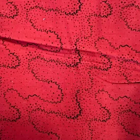 Red With Black Squiggles Cotton: 1.75 yds