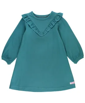 Ruffle Butts -Rib Knite Dress-Teal