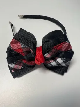 Sacred Heart Layered Plaid Bow
