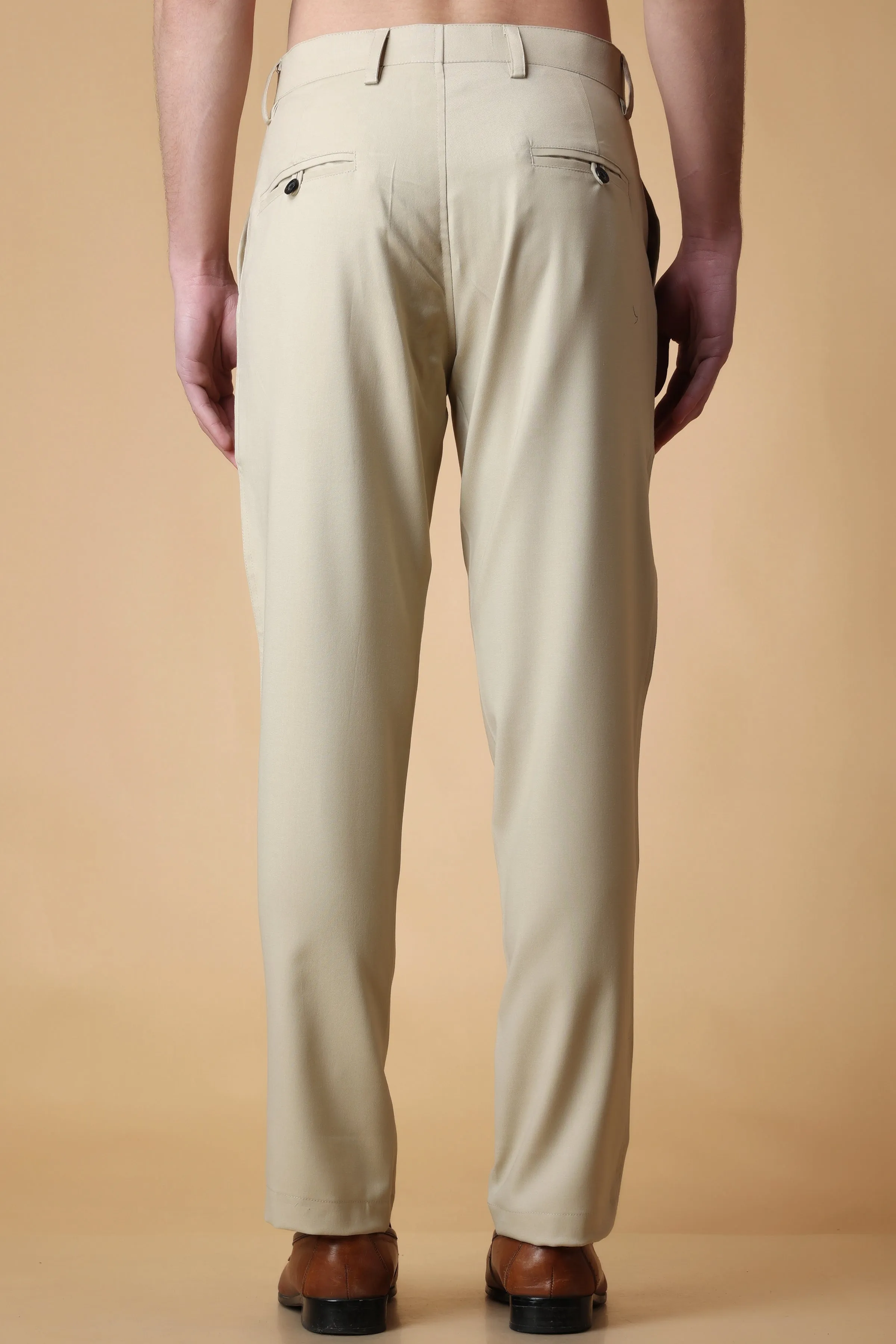 Vanilla Beige Formal Trousers