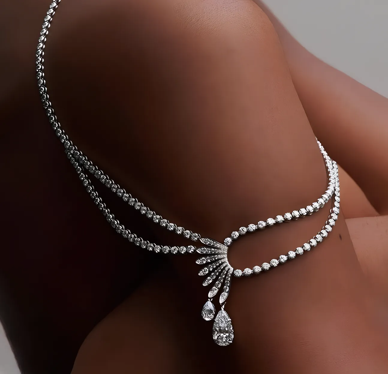 Water Drop Crystal Shoulder Chain Bra Strap