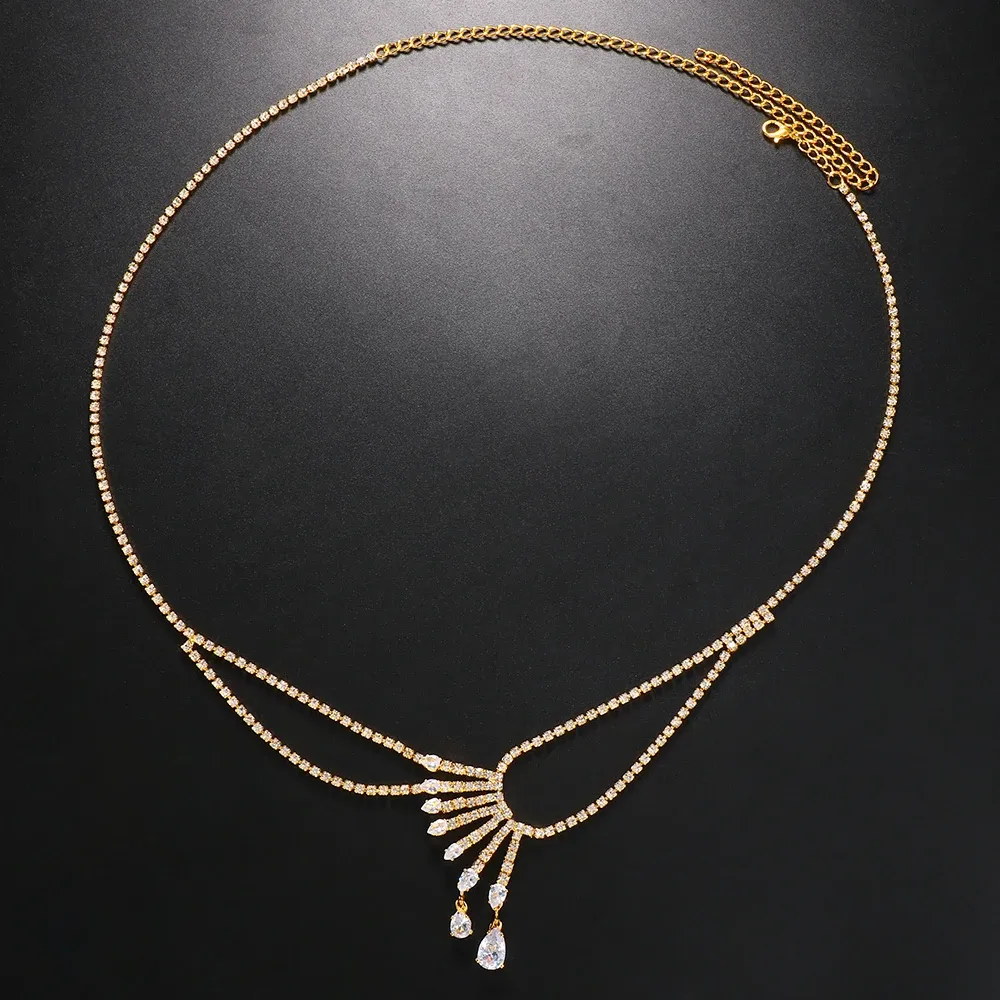 Water Drop Crystal Shoulder Chain Bra Strap