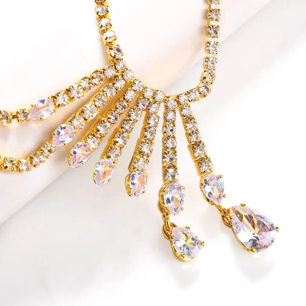 Water Drop Crystal Shoulder Chain Bra Strap