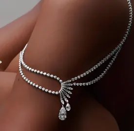 Water Drop Crystal Shoulder Chain Bra Strap