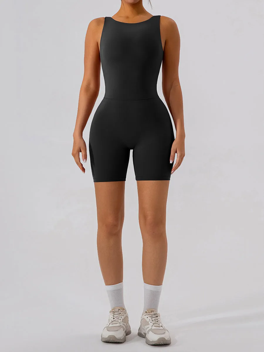 Women Unitards Backless Skin-Friendly Sleeveless Short Romper